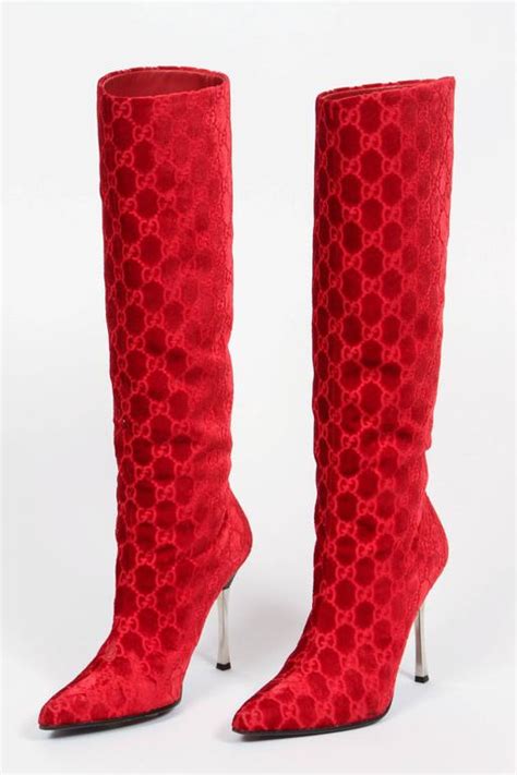 gucci red lace boots|winter Gucci boots.